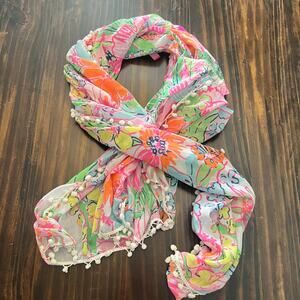 Lilly Pulitzer for Target Nosey Posey Floral Pom Pom Scarf